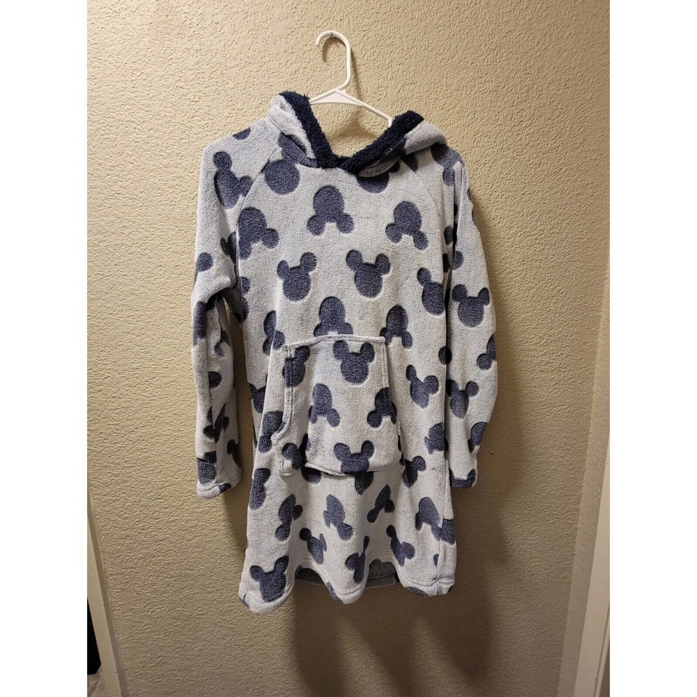 DISNEY MICKEY MOUSE FAUX FUR FLEECE Women’s Blue Long Sleeve Pullover Hoodie S